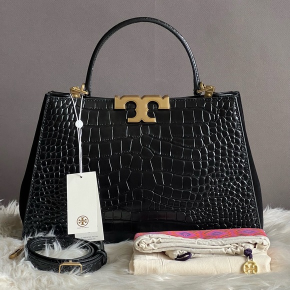 153271 - Tory Burch Eleanor Croc Embossed Satchel - Picture 11 of 13